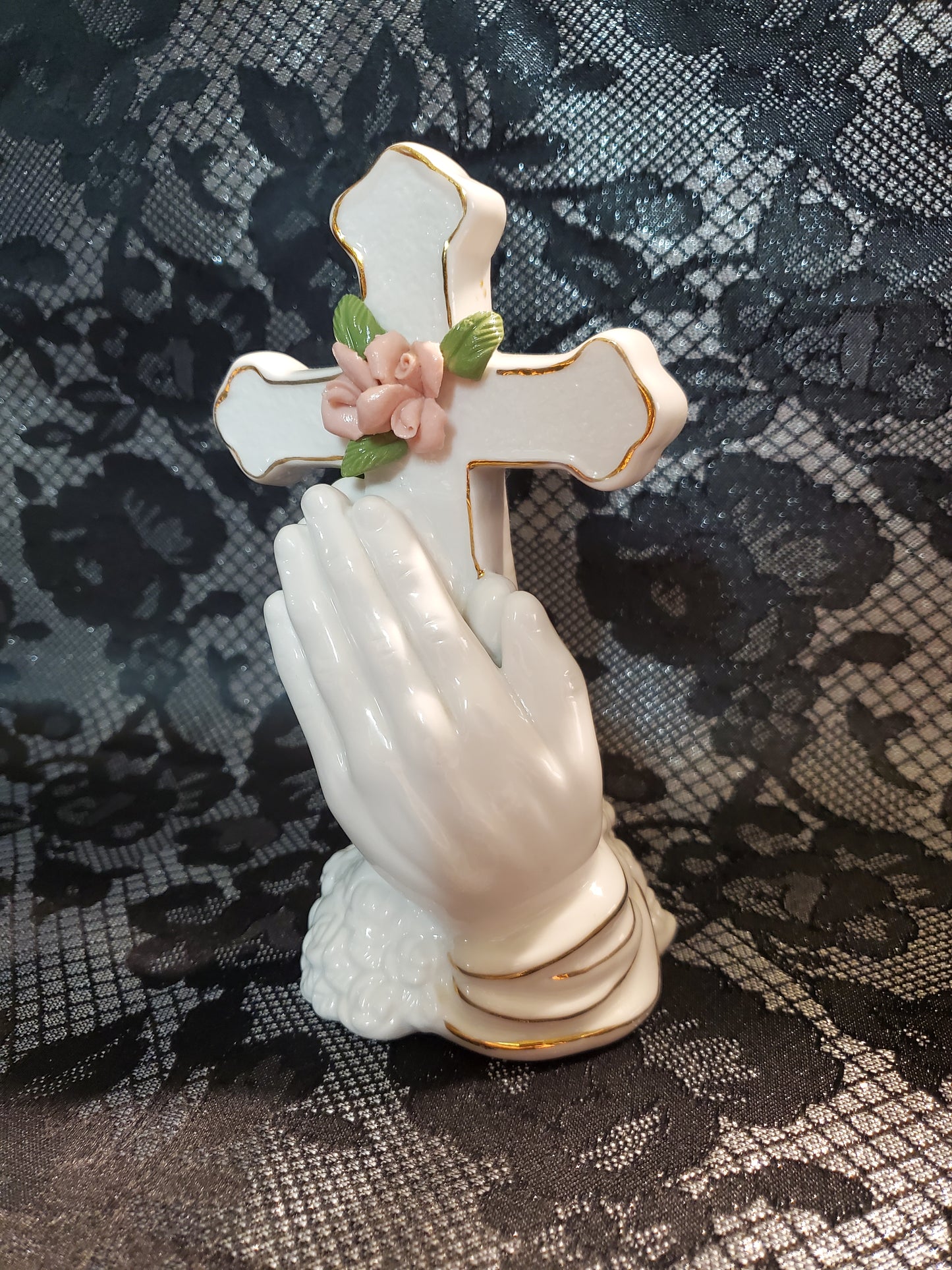 Vintage Cross & Praying Hands