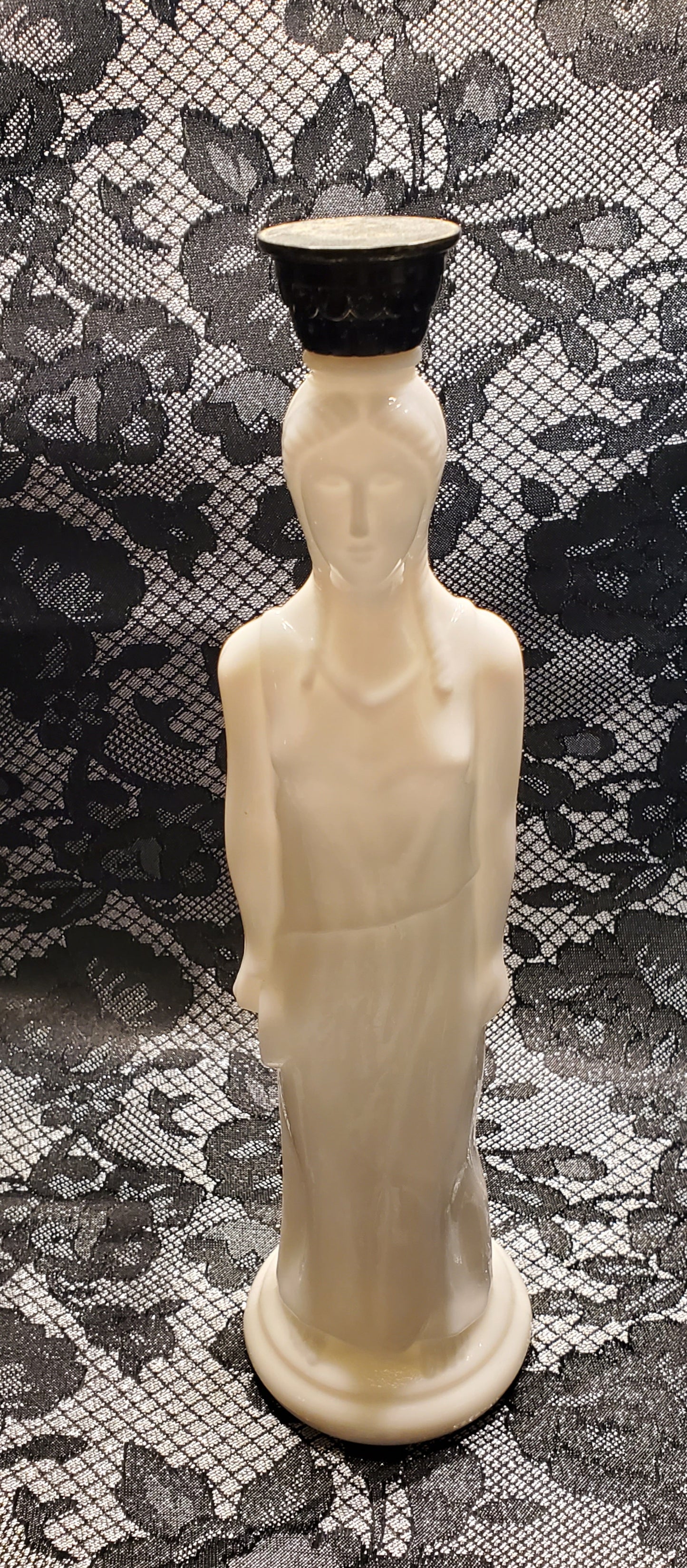 Goddess Athena Milk Glass Bottle