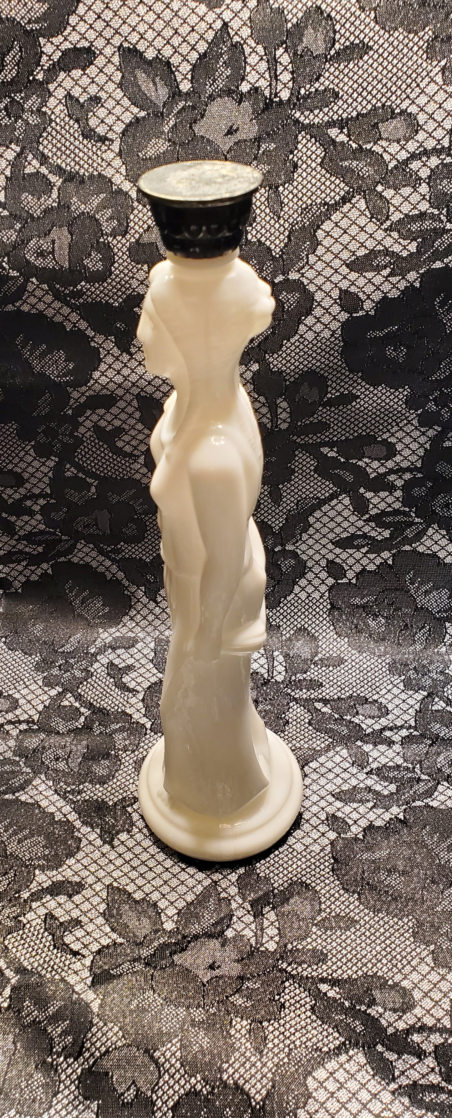 Goddess Athena Milk Glass Bottle