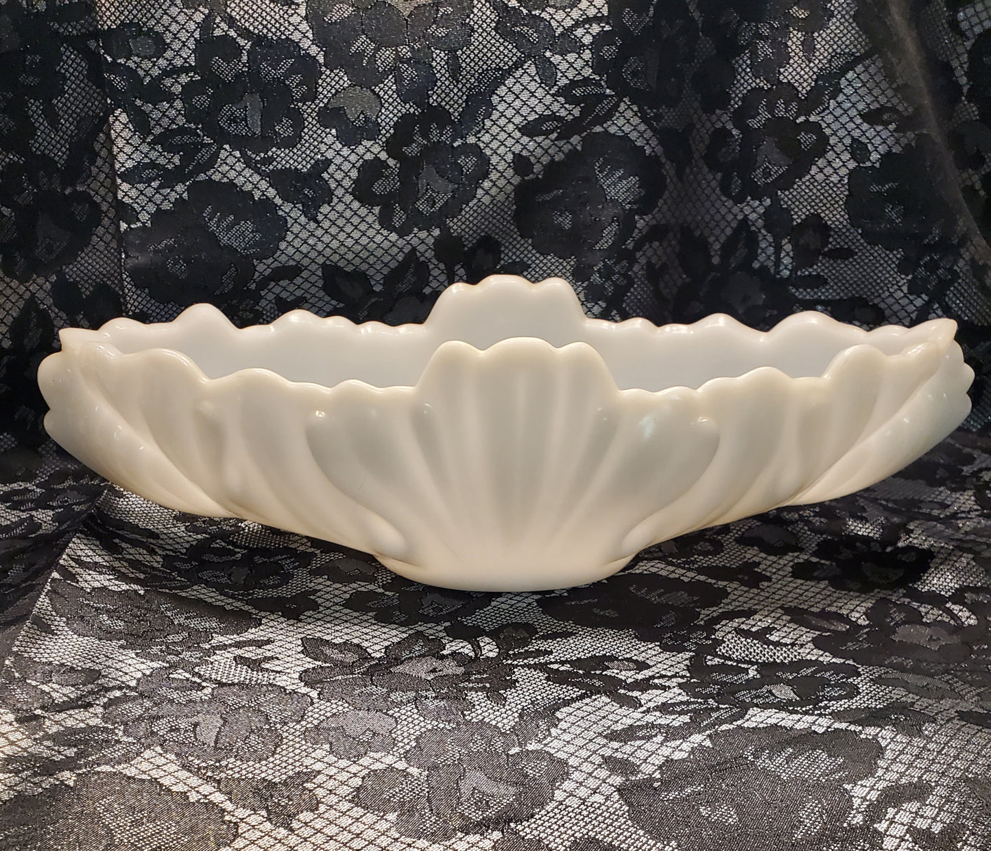 Milk Glass Gondola Console Dish