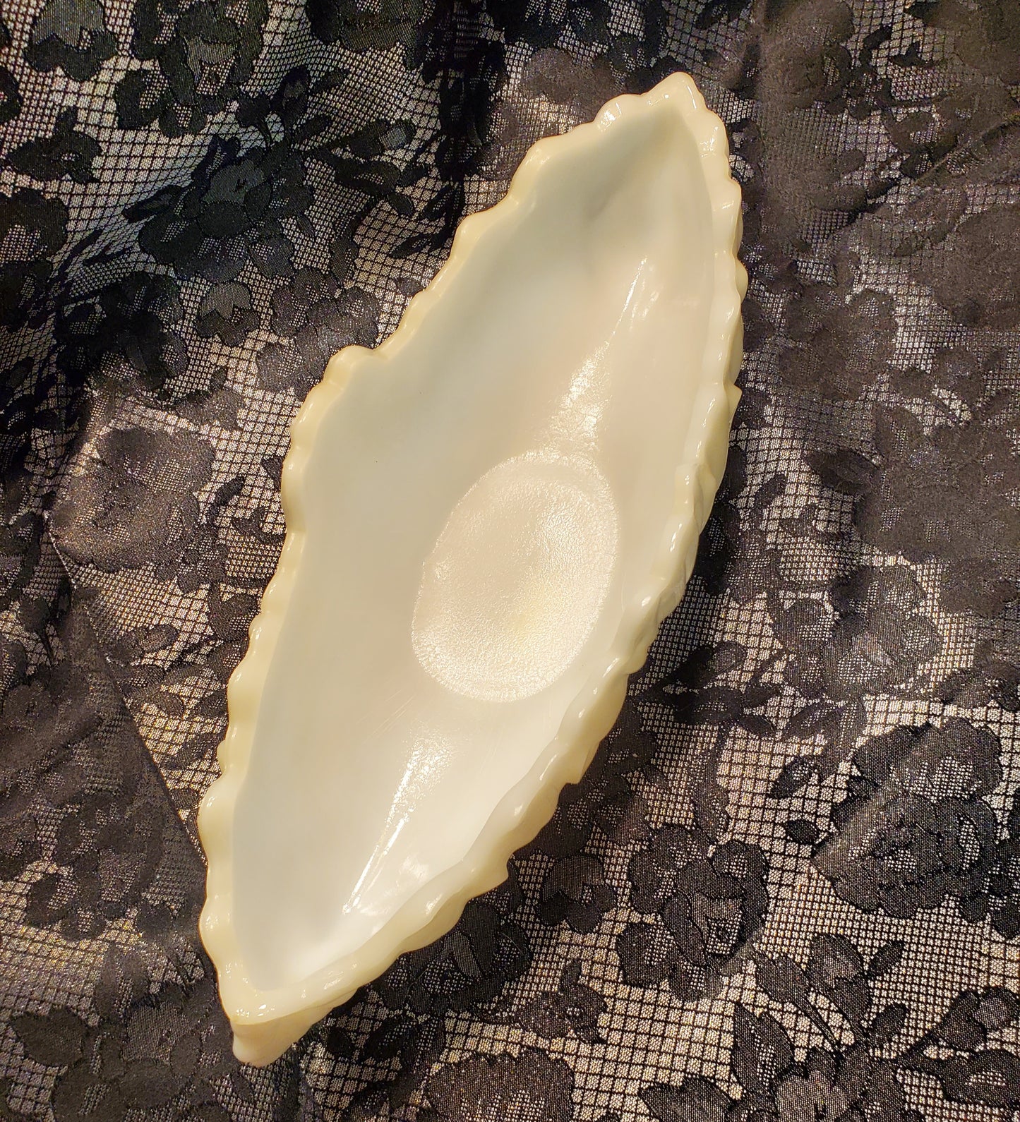 Milk Glass Gondola Console Dish
