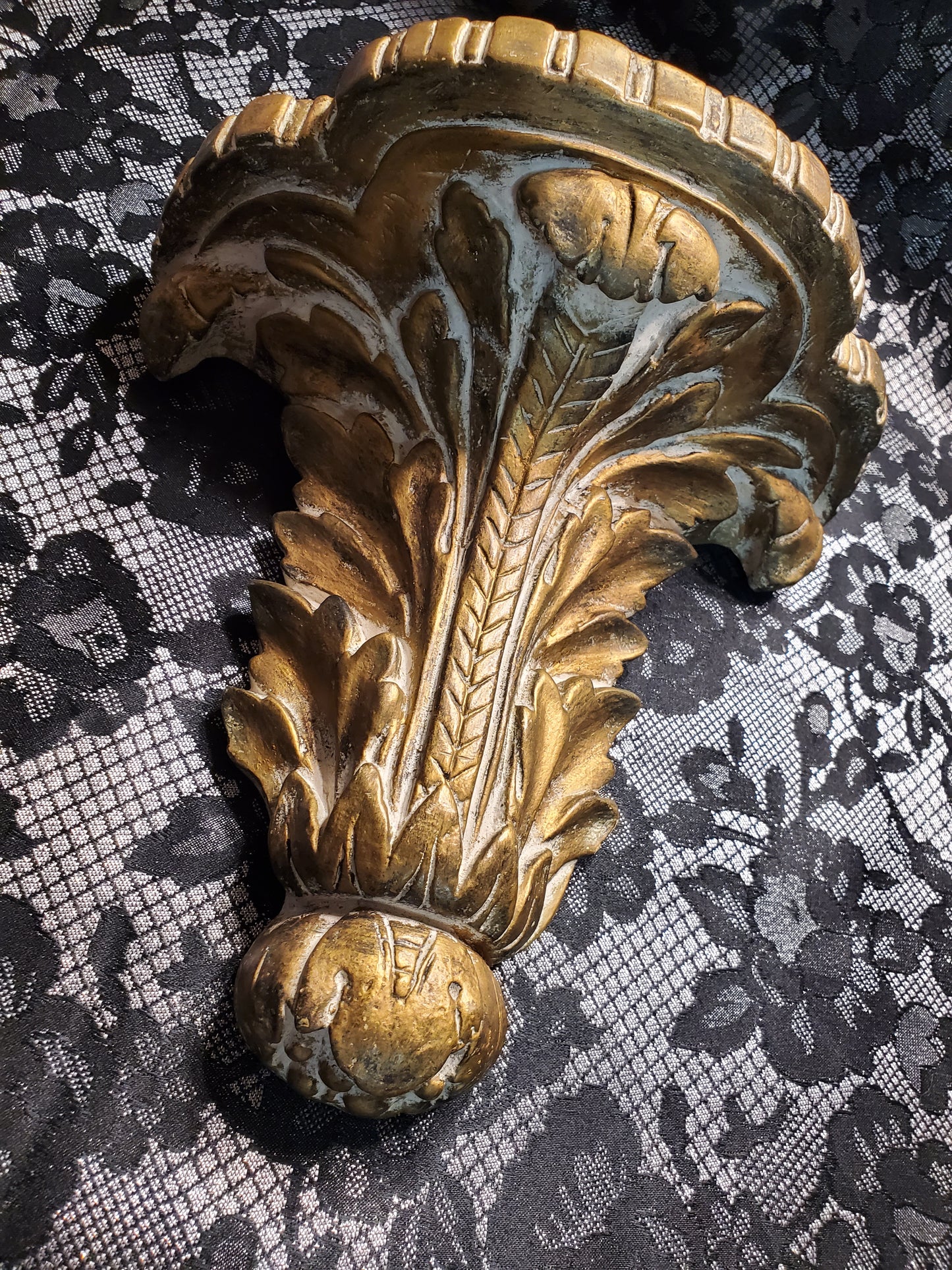 Vintage Chalkware Wall Shelf