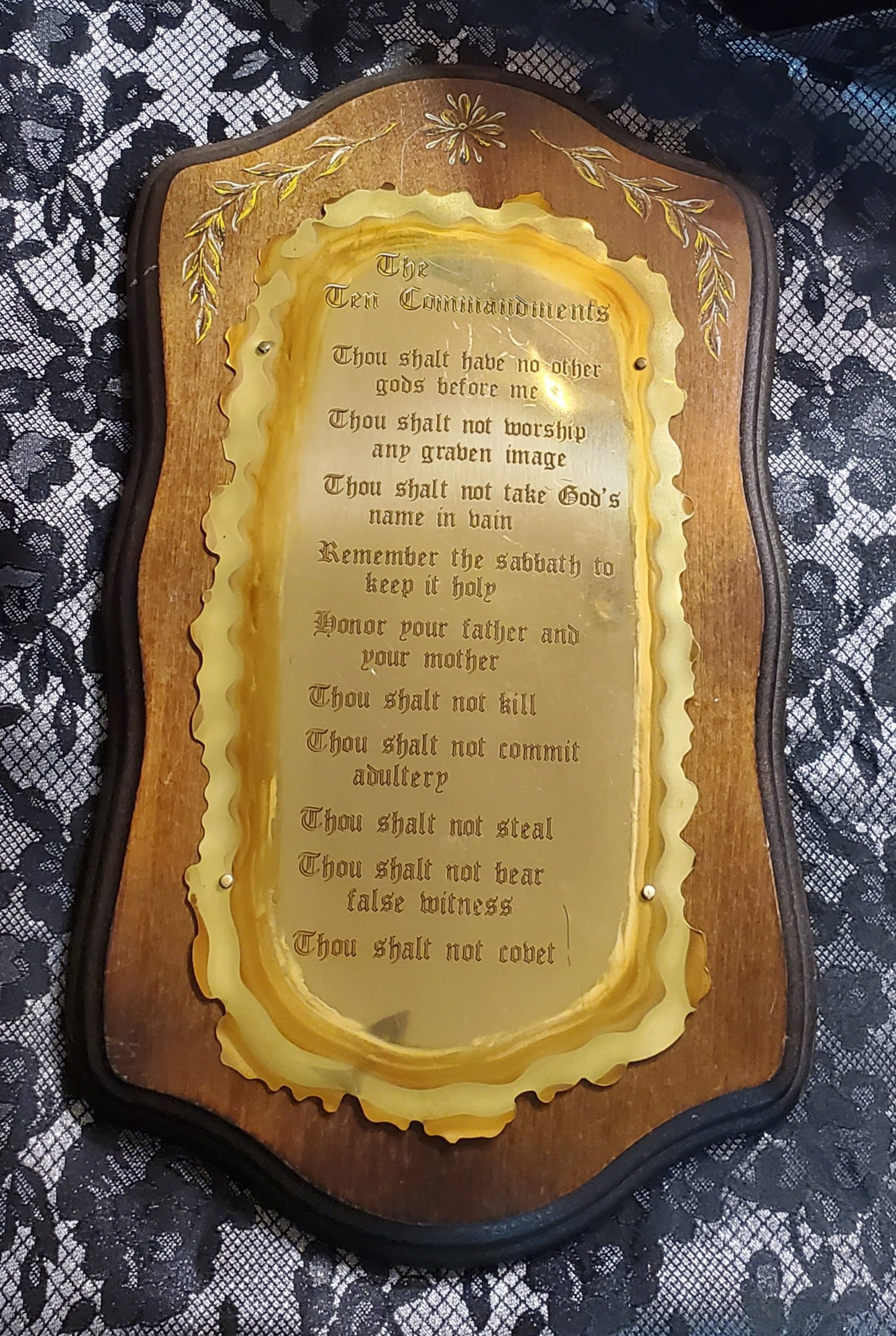 Vintage Ten Commandments Plaque