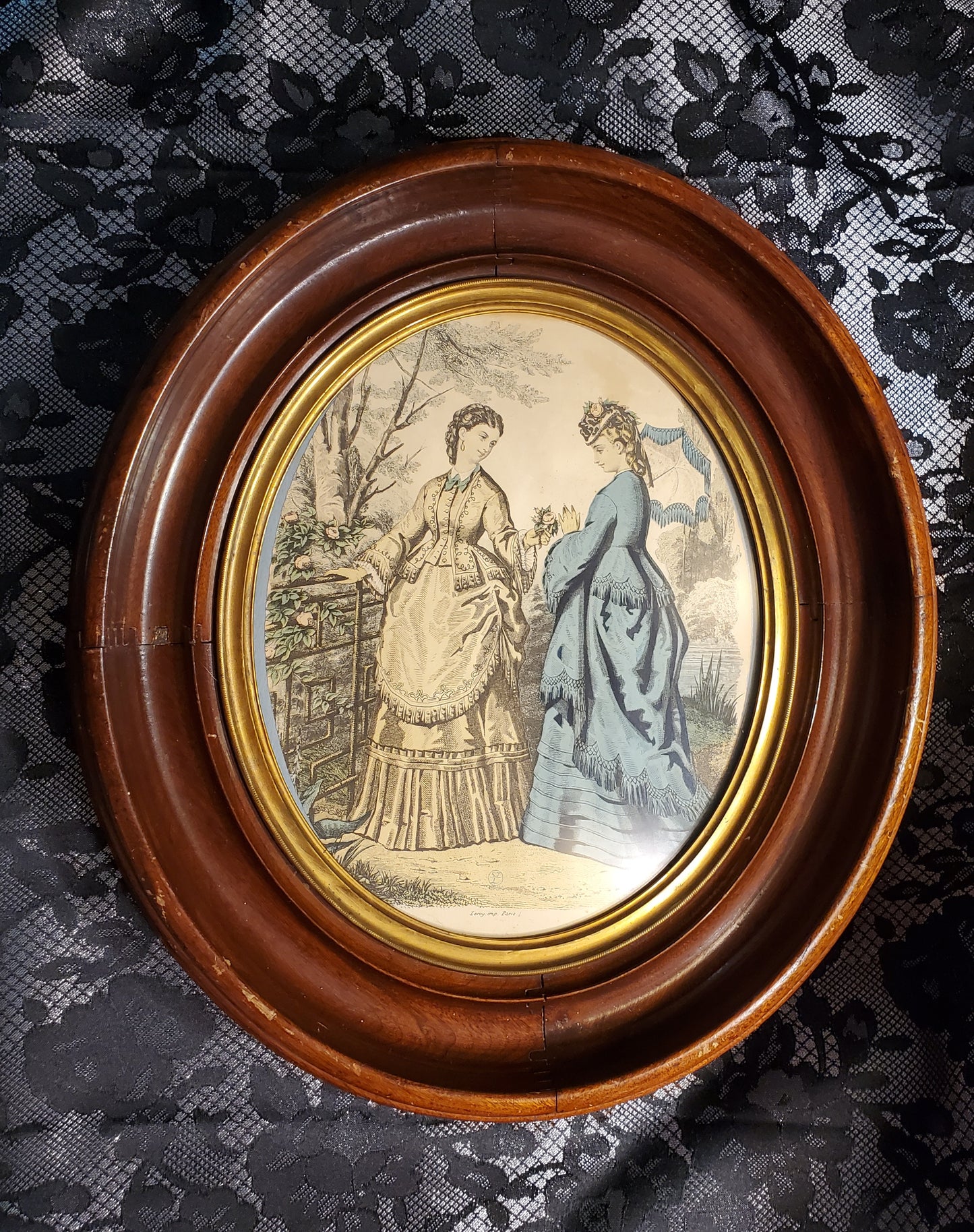 Framed Antique Victorian Paris Fashion Advertisement
