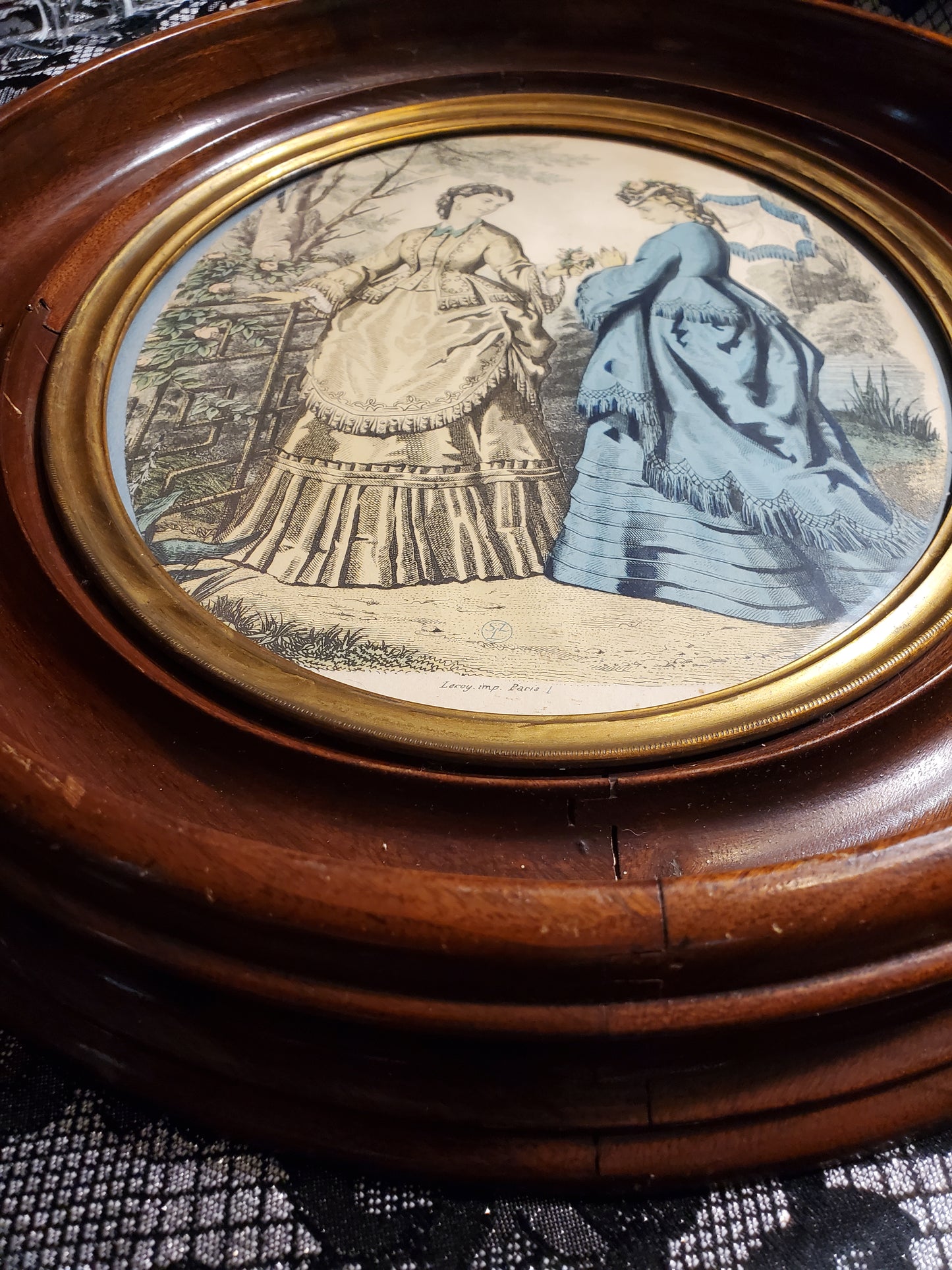 Framed Antique Victorian Paris Fashion Advertisement