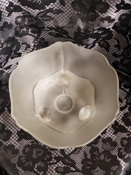 1930s Satin Frosted Depression Glass Bowl