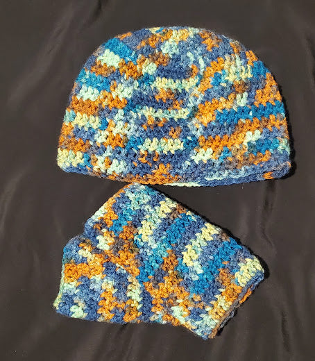 Crochet Beanie and Fingerless Gloves