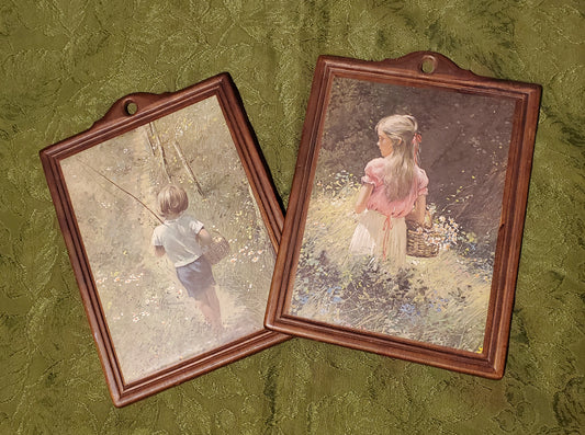 Pair of vintage wall plaques