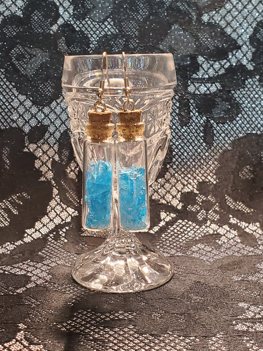 Depression Glass Vial Earrings