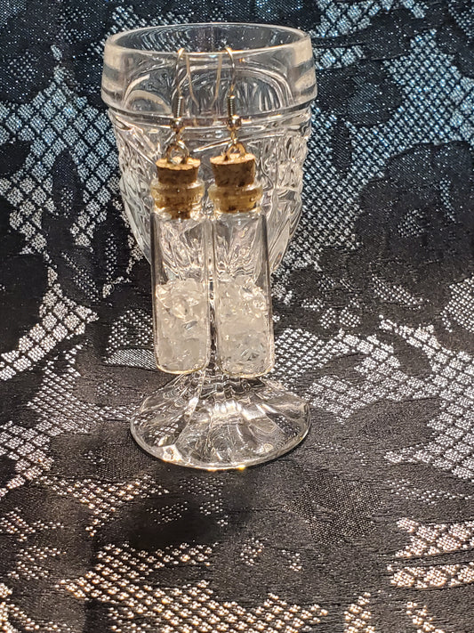 Crystal Filled Vial Earrings