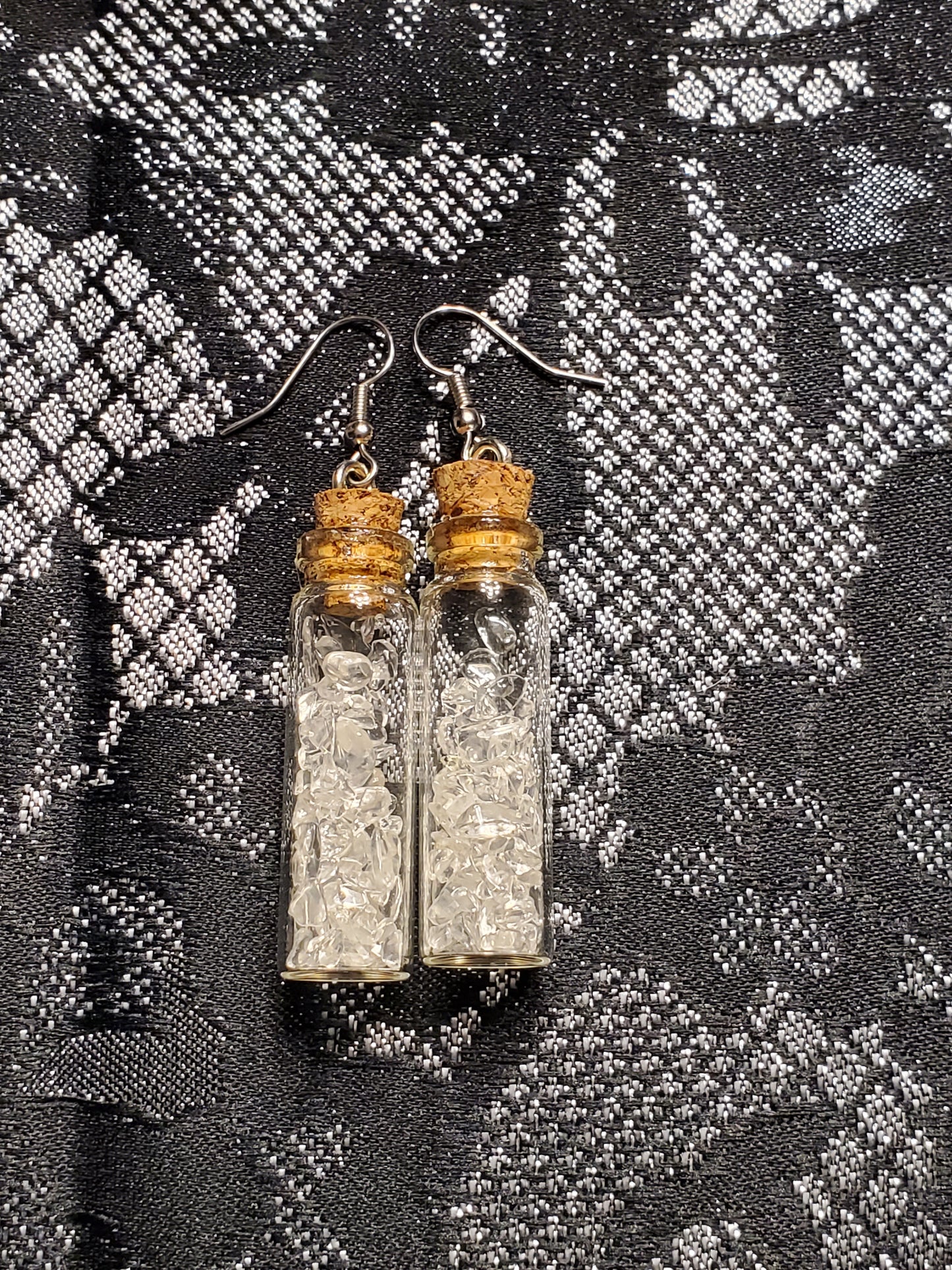 Crystal Filled Vial Earrings