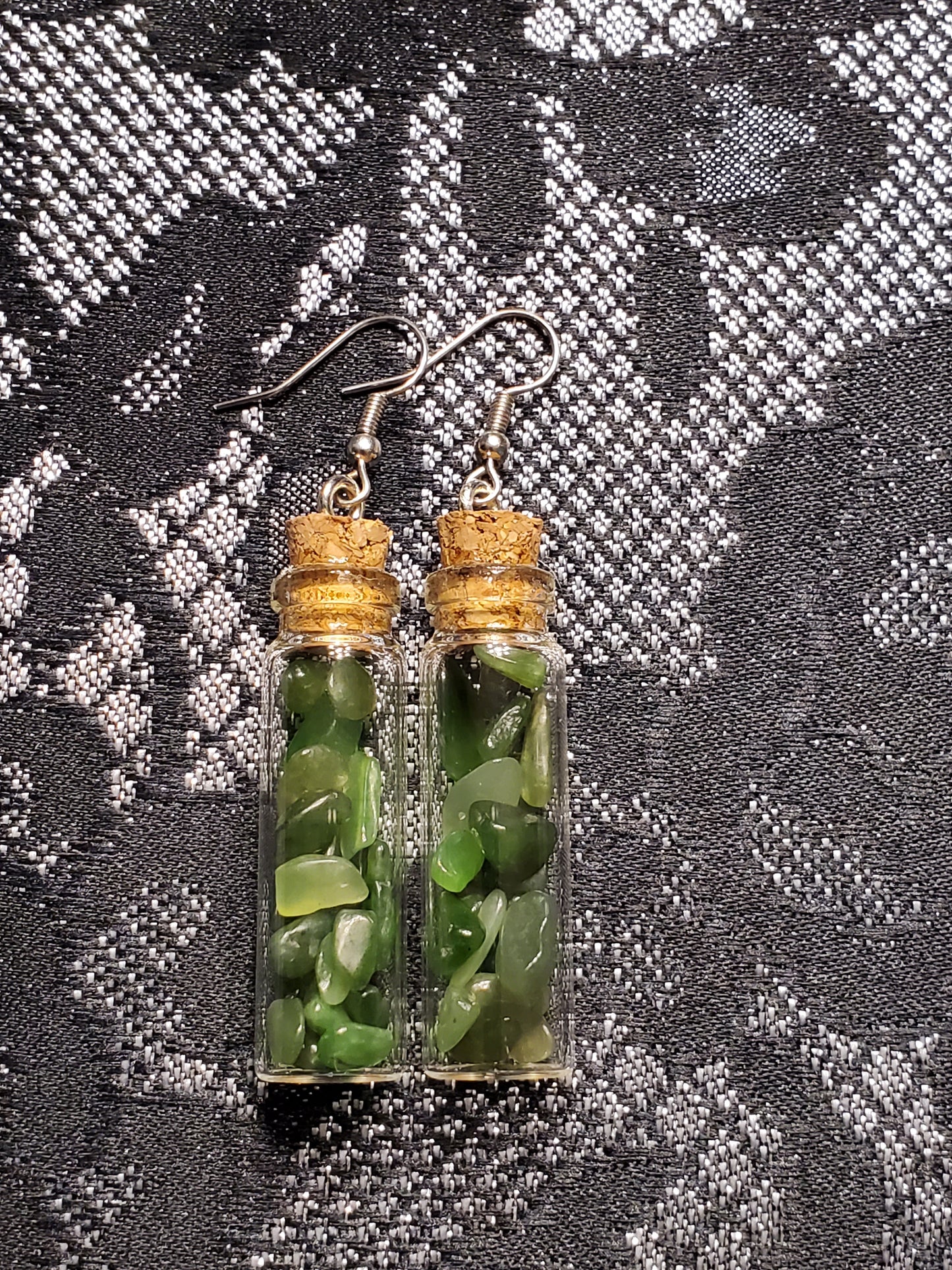 Crystal Filled Vial Earrings