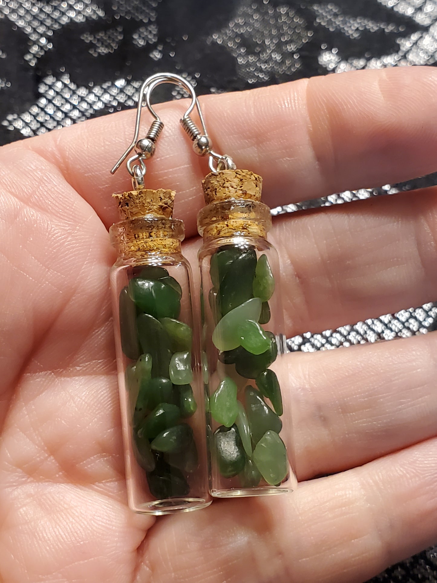 Crystal Filled Vial Earrings