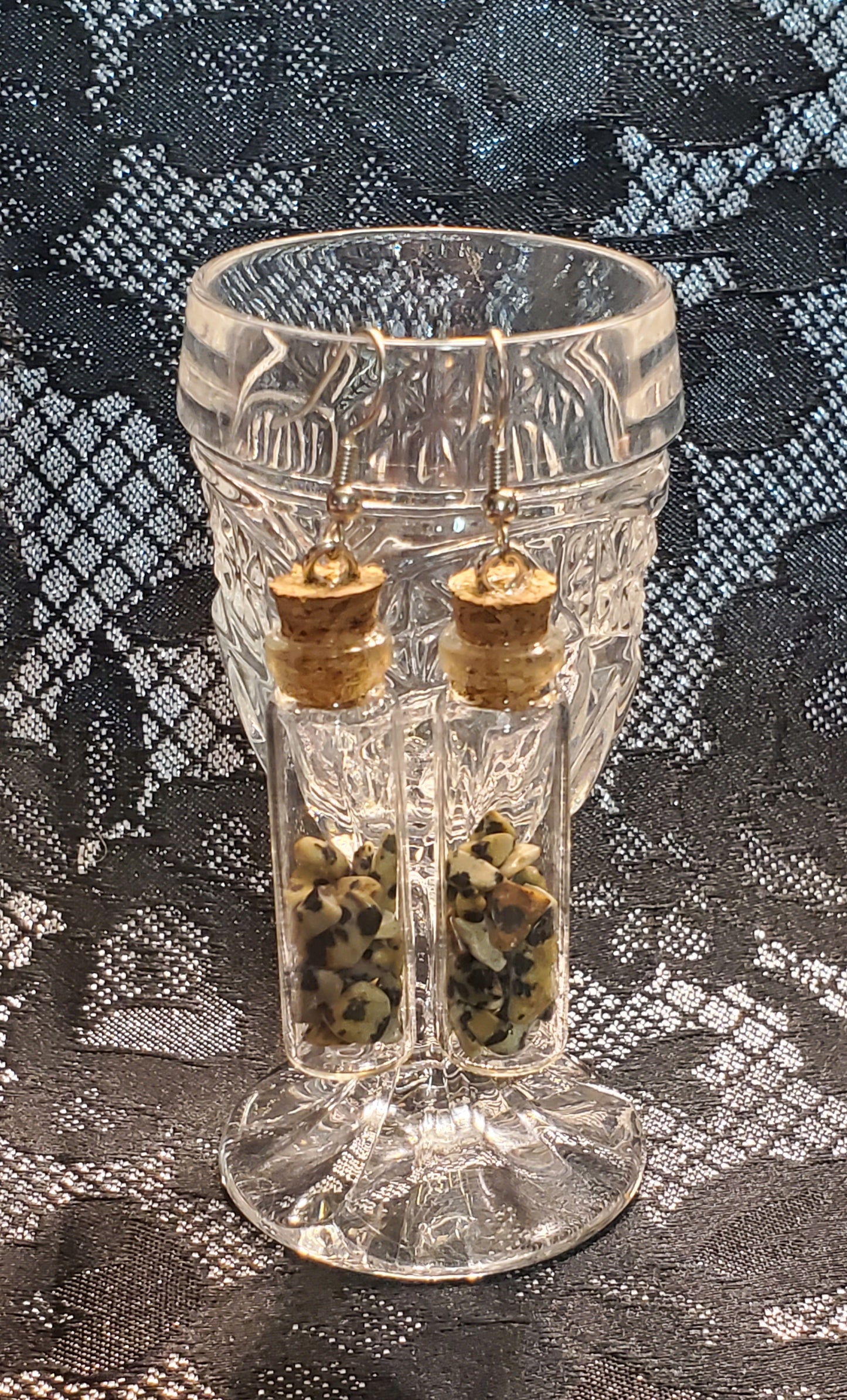 Crystal Filled Vial Earrings