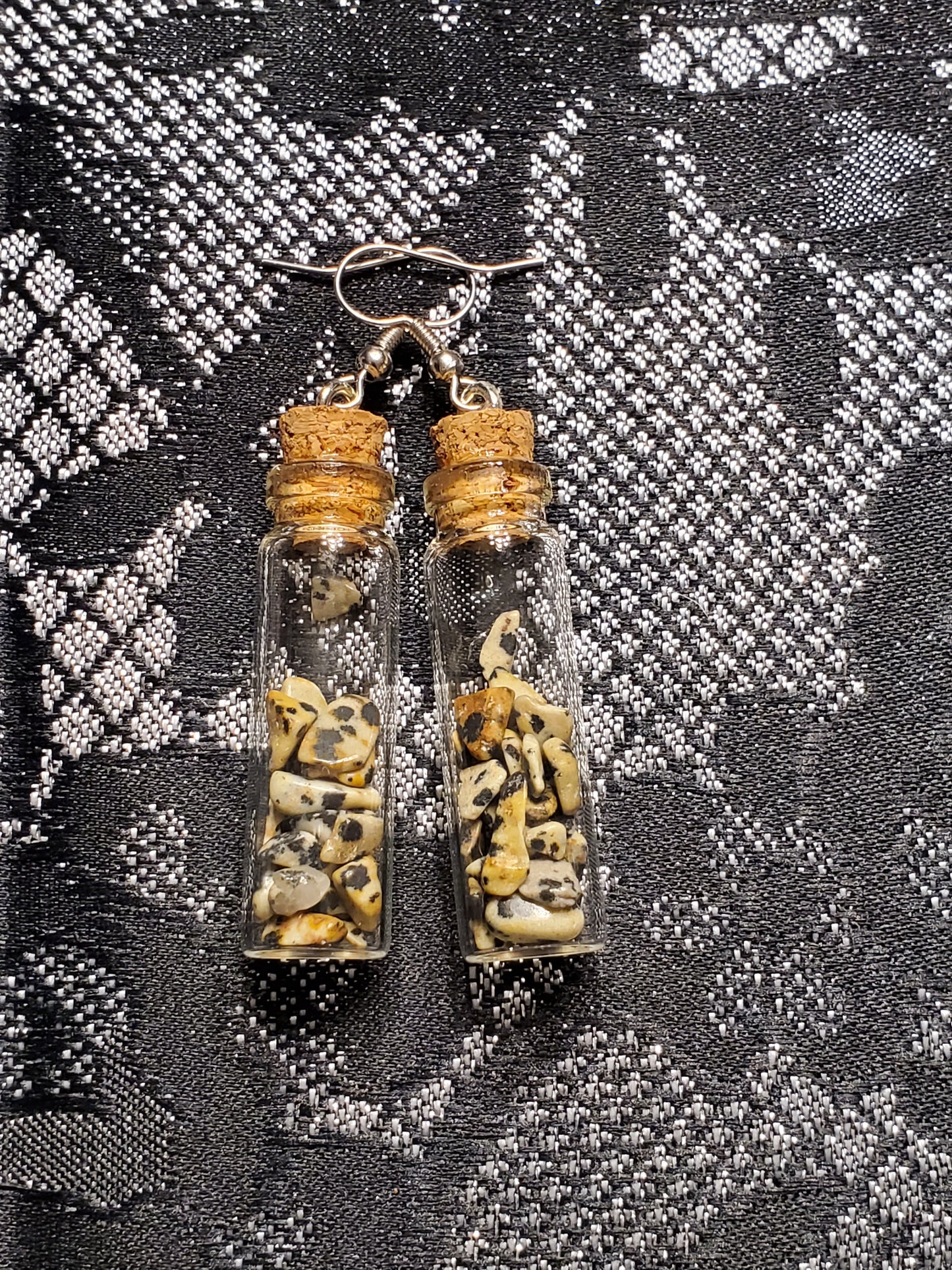 Crystal Filled Vial Earrings