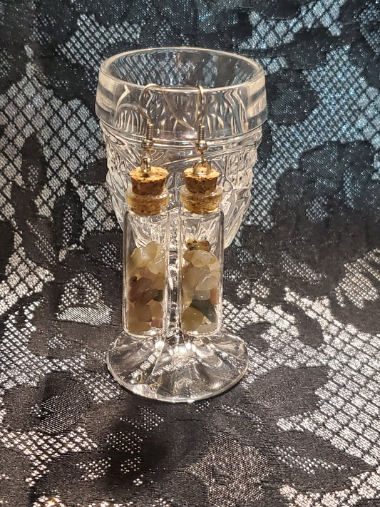 Crystal Filled Vial Earrings