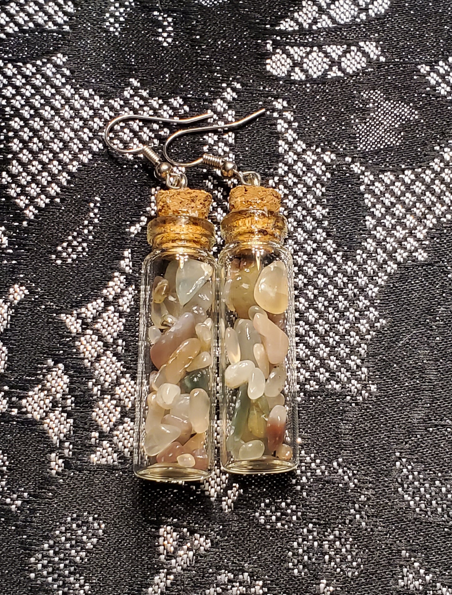 Crystal Filled Vial Earrings