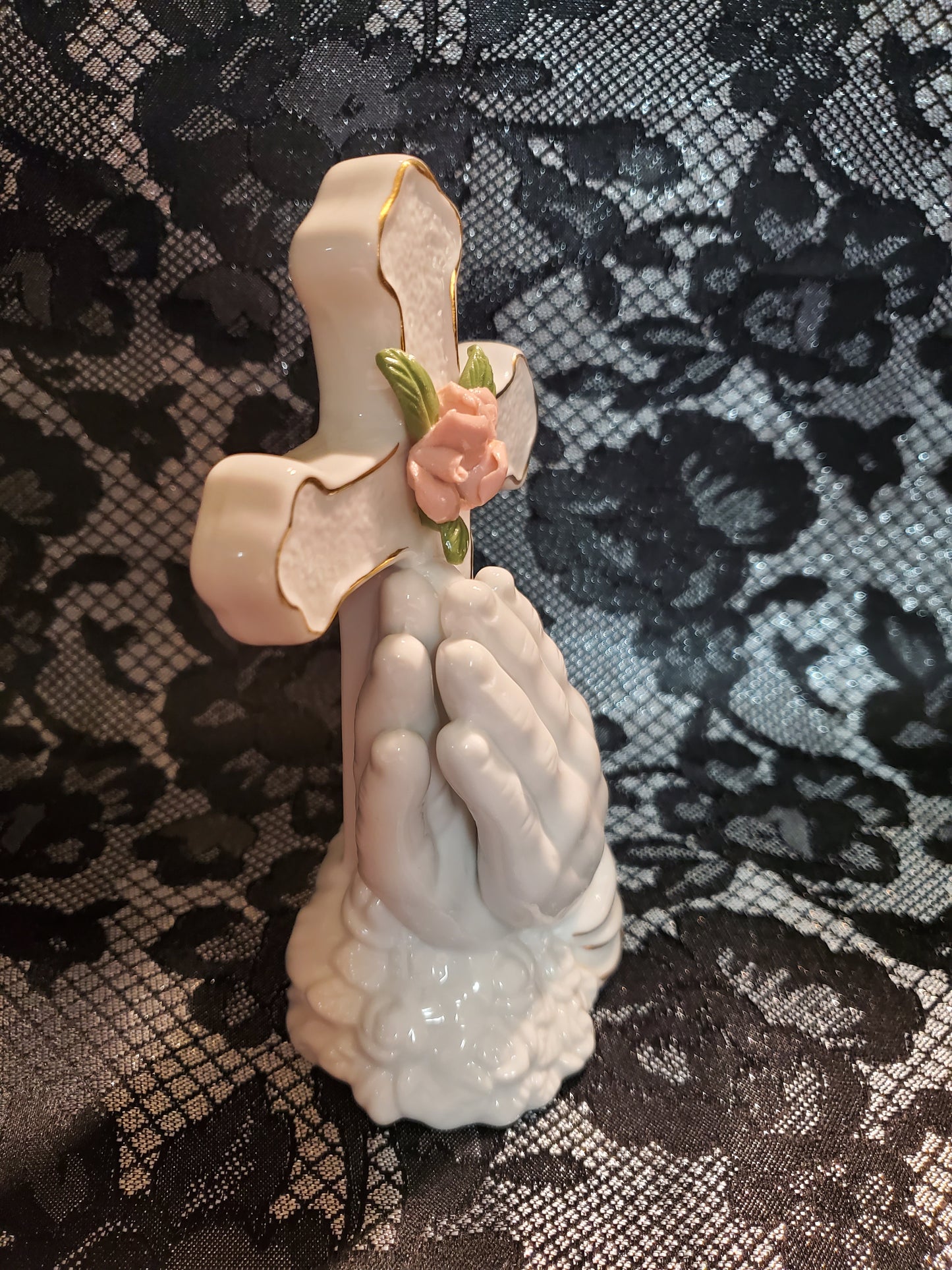 Vintage Cross & Praying Hands