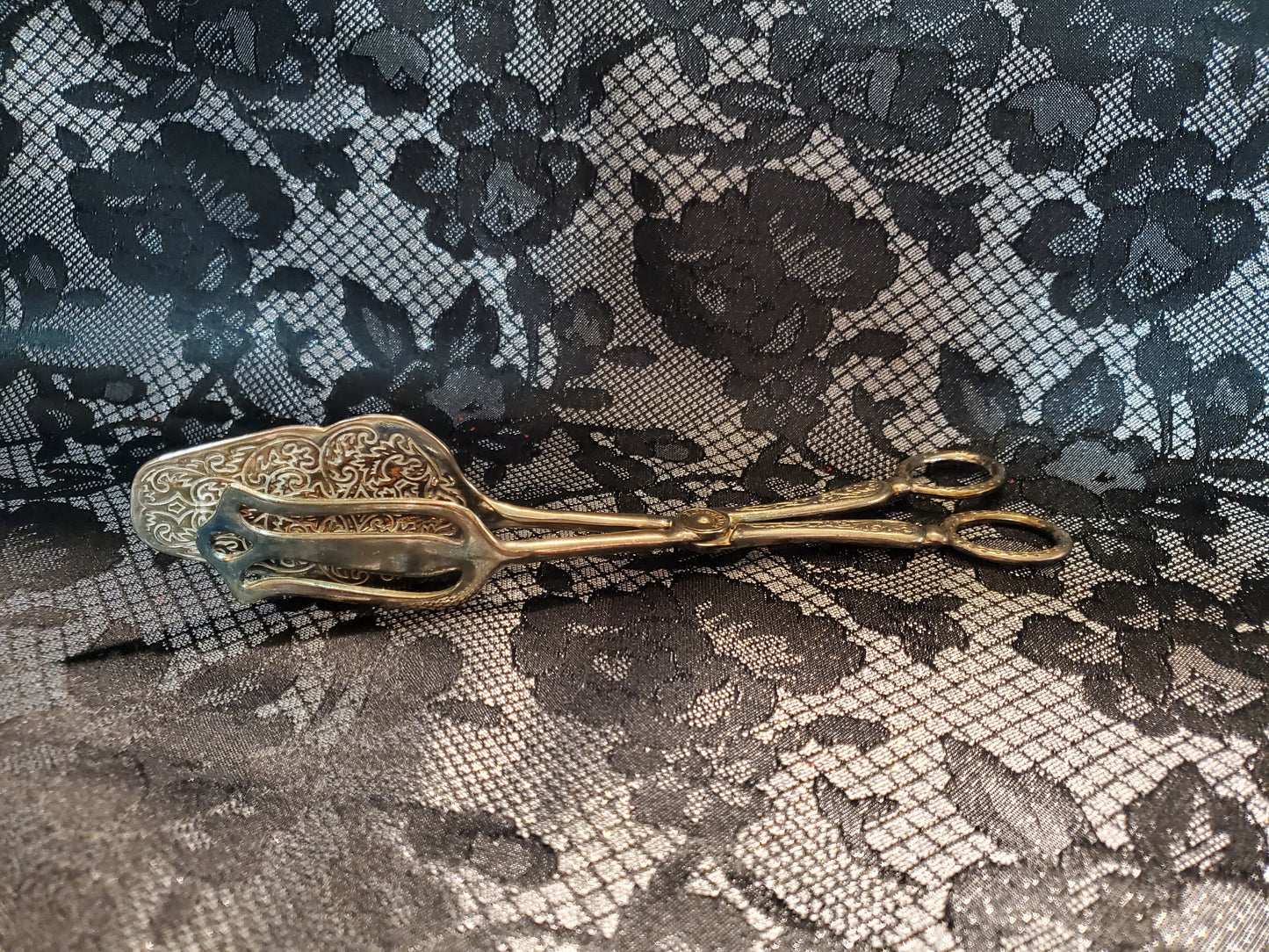 1950s Silver Plated Serving Tongs