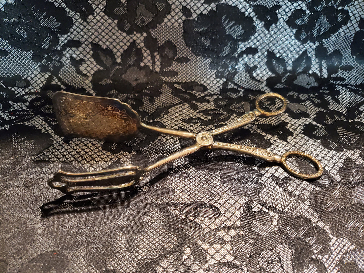 1950s Silver Plated Serving Tongs