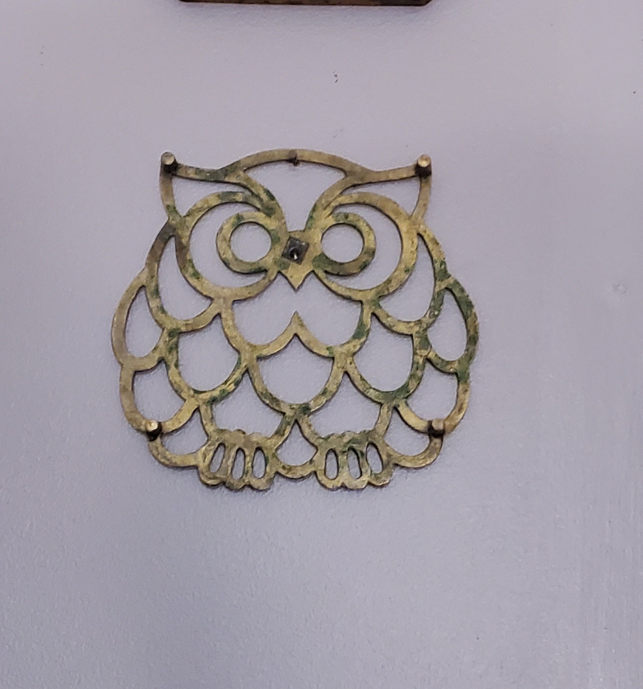 Vintage Brass Owl Trivet