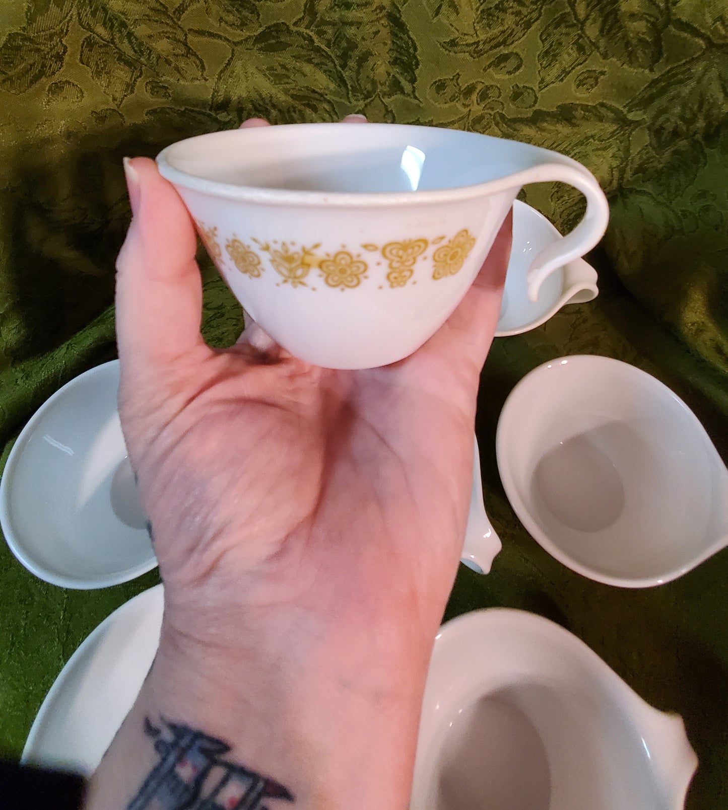 Vintage Butterfly Gold Stacking Cups