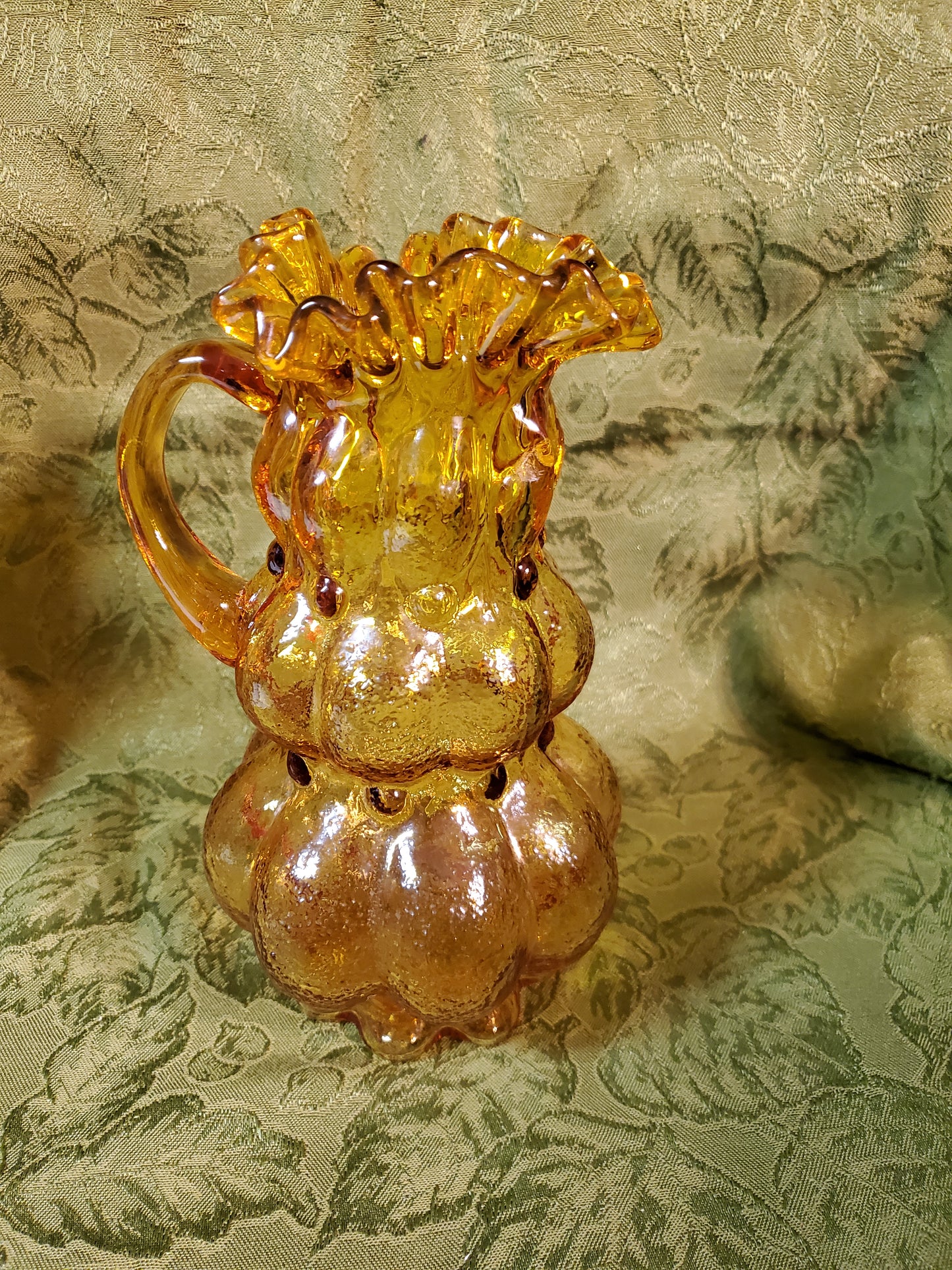 Vintage Handblown Glass Pitcher