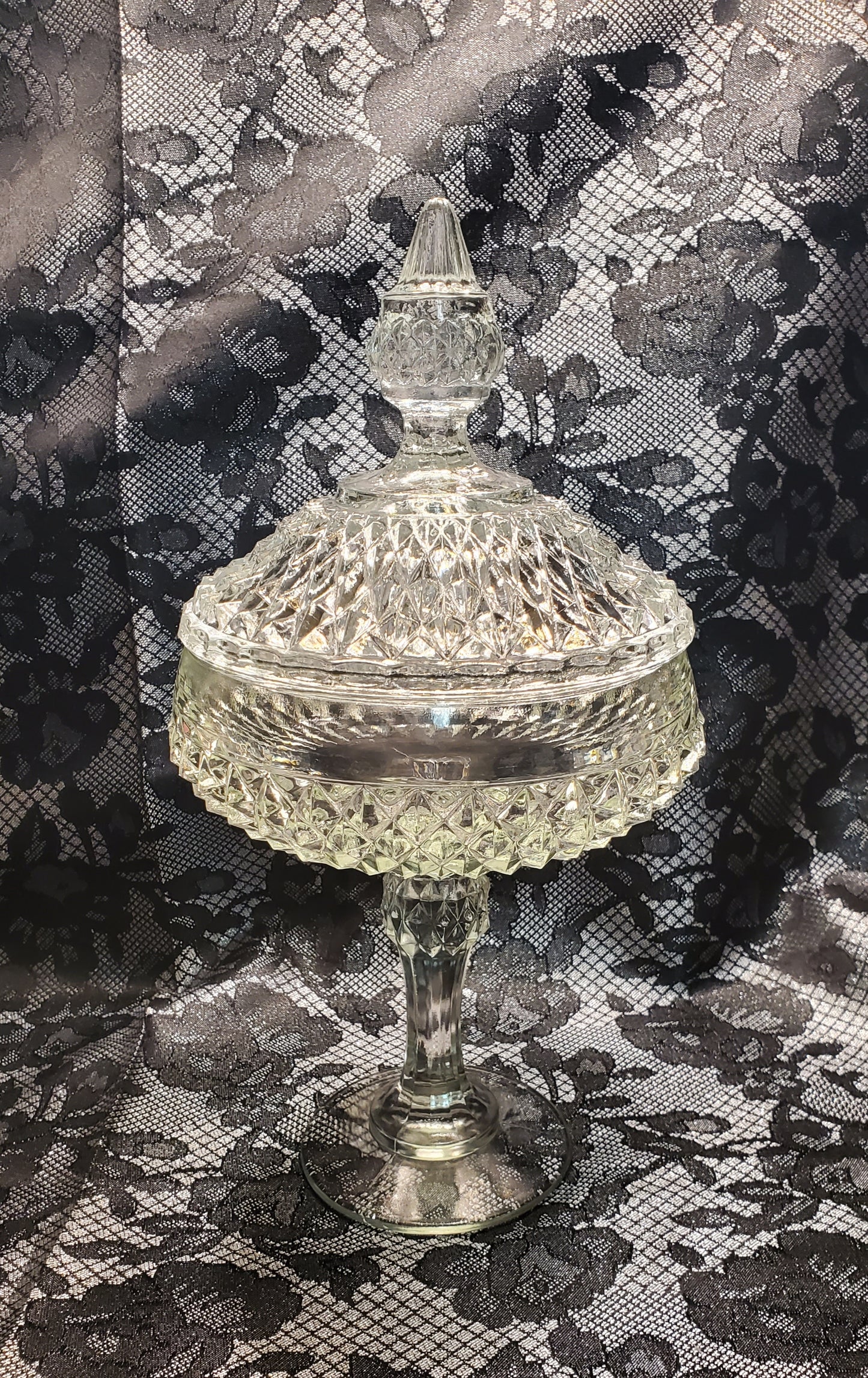 Vintage Pedestal Lidded Candy Dish