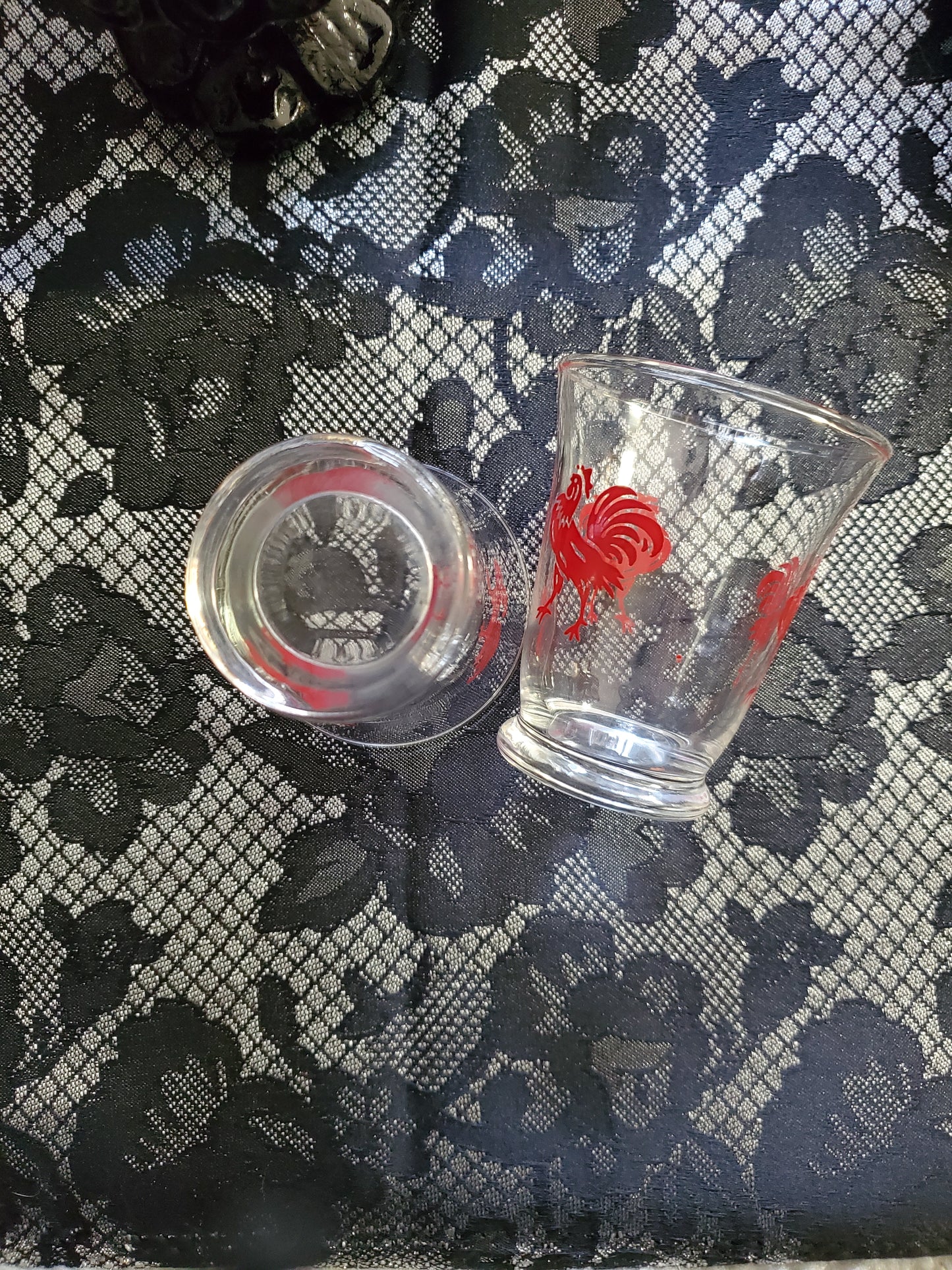 Set of Red Rooster Juice/Shot Glasses