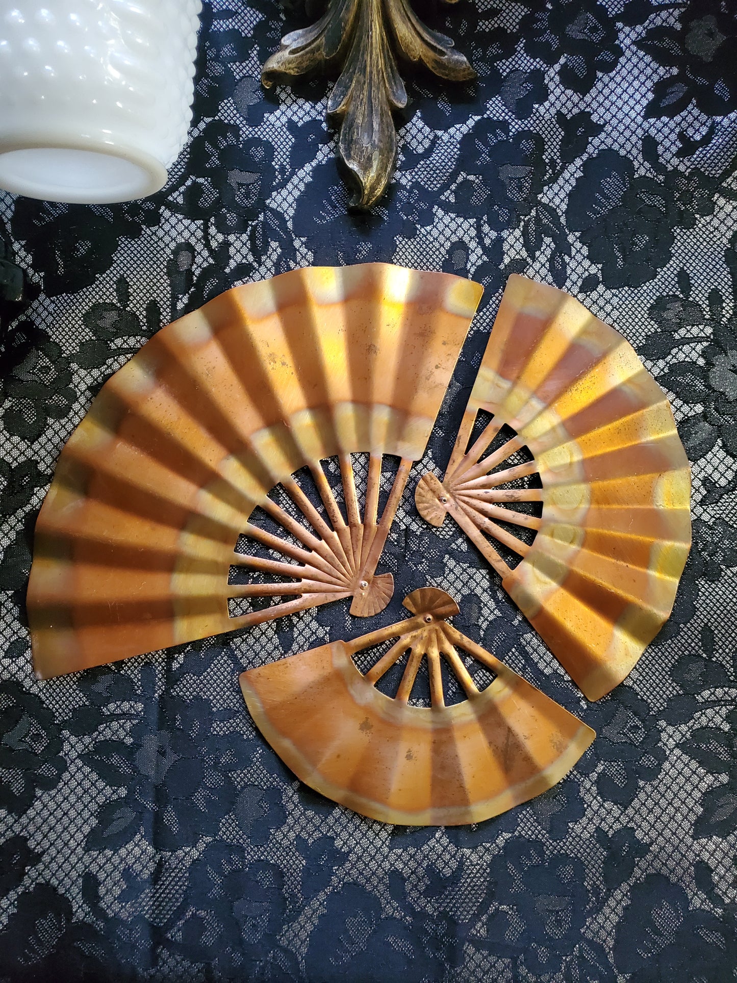 Set of 3 Copper Fans