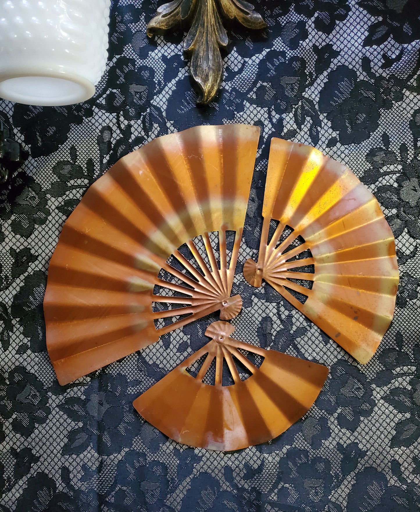 Set of 3 Copper Fans