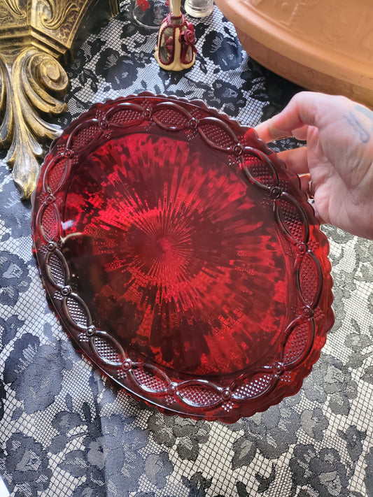 Avon Cape Cod Ruby Red Serving Platter