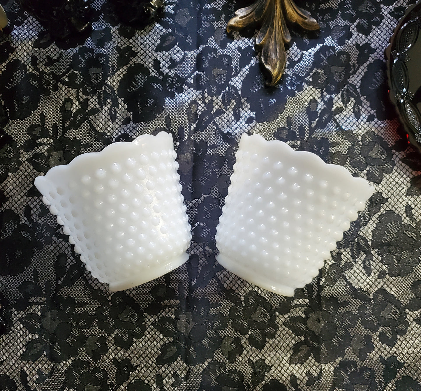 Vintage Milk Glass Planters