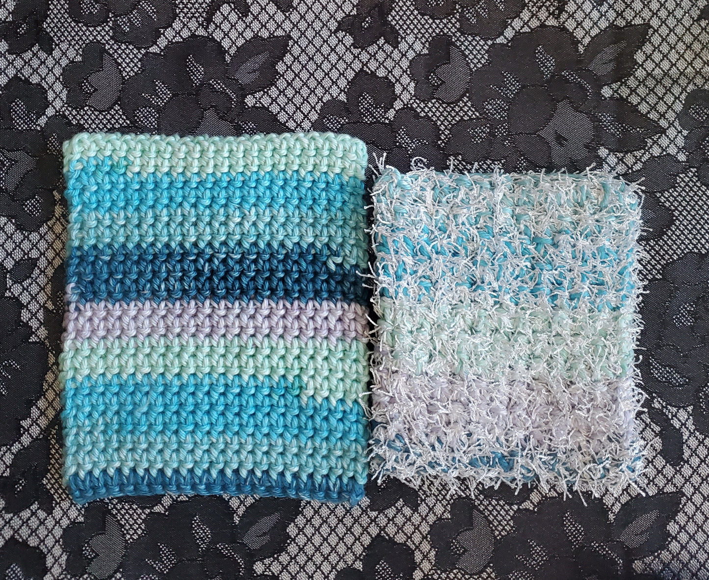 Cotton Dishcloth/Washcloth & Dish Scrubber/Exfoliation Cloth Set