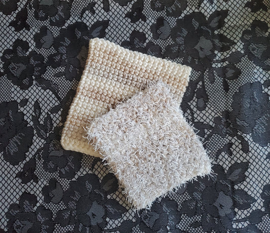 Cotton Dishcloth/Washcloth & Dish Scrubber/Exfoliation Cloth Set