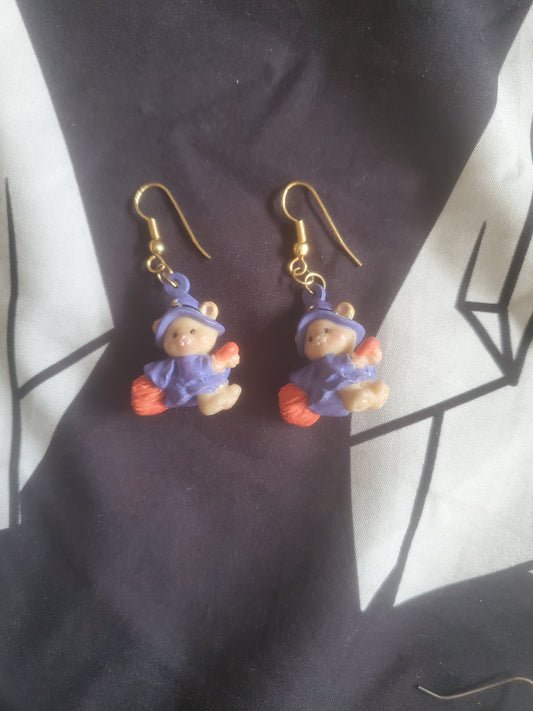 Teddy Bear Witch Earrings