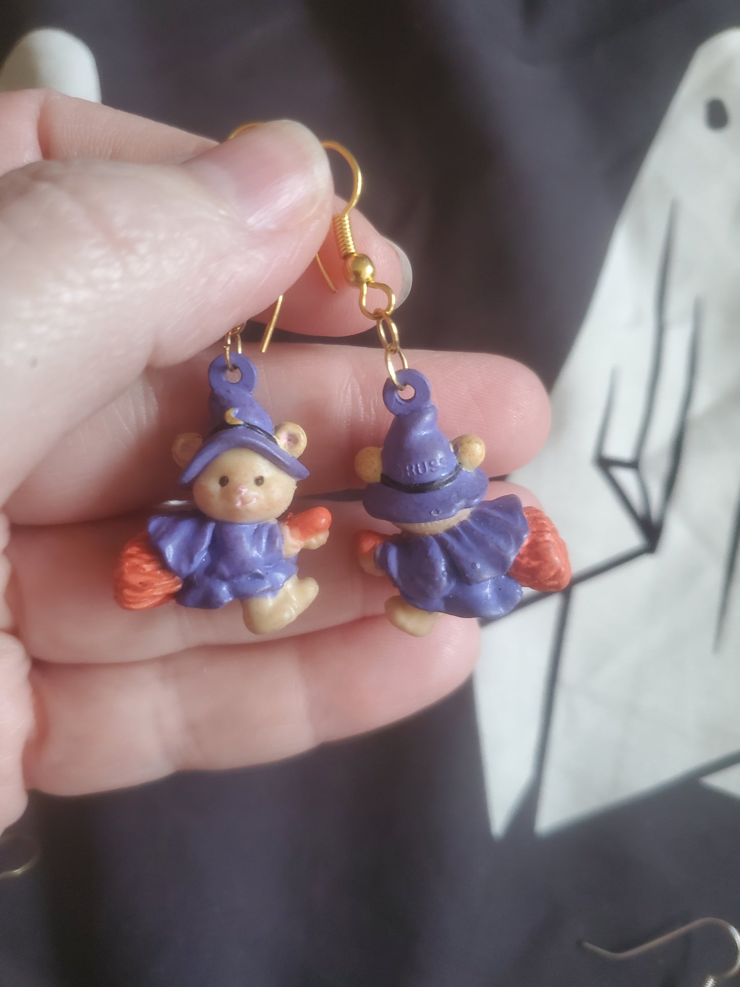 Teddy Bear Witch Earrings