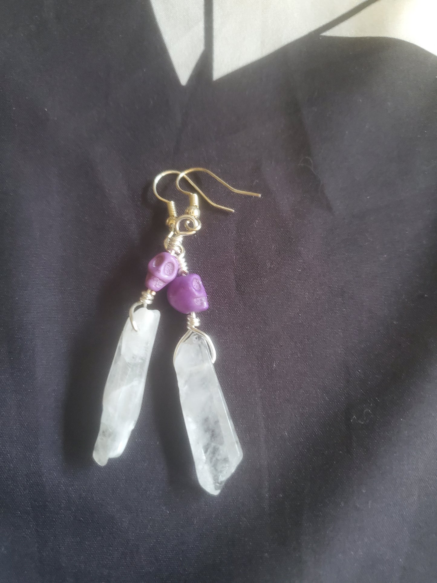 Skull & Quartz Earrings