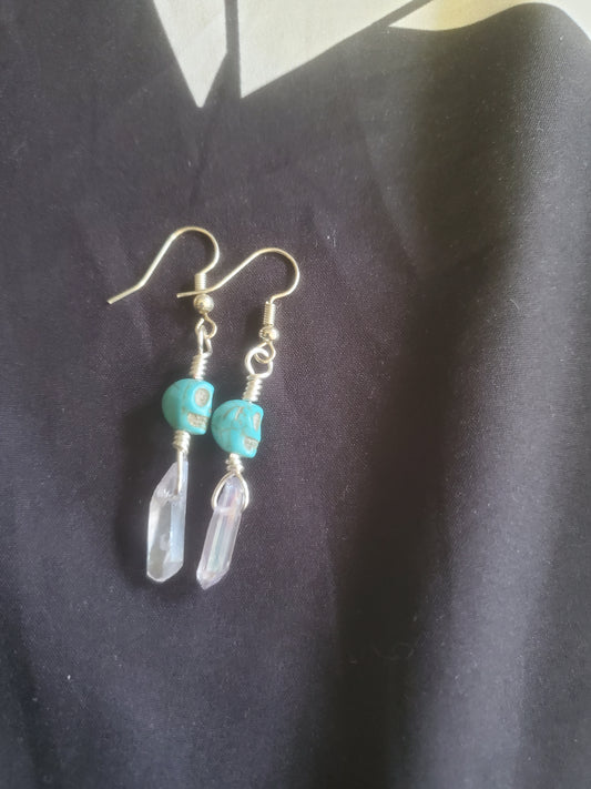 Skull & Quartz Earrings